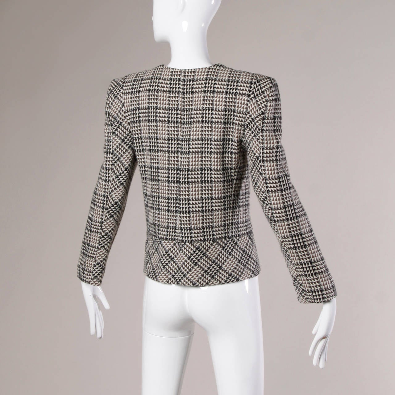 Carolina Herrera Vintage Blazer aus Wolle mit kühnen Schultern Damen im Angebot