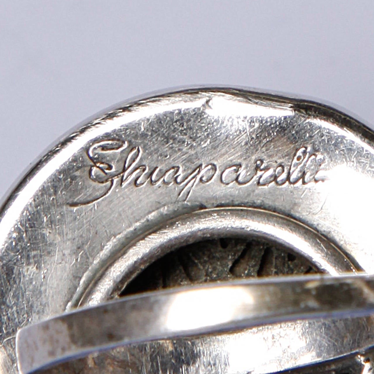 Signed Schiaparelli Vintage Filligree Cocktail Ring 1
