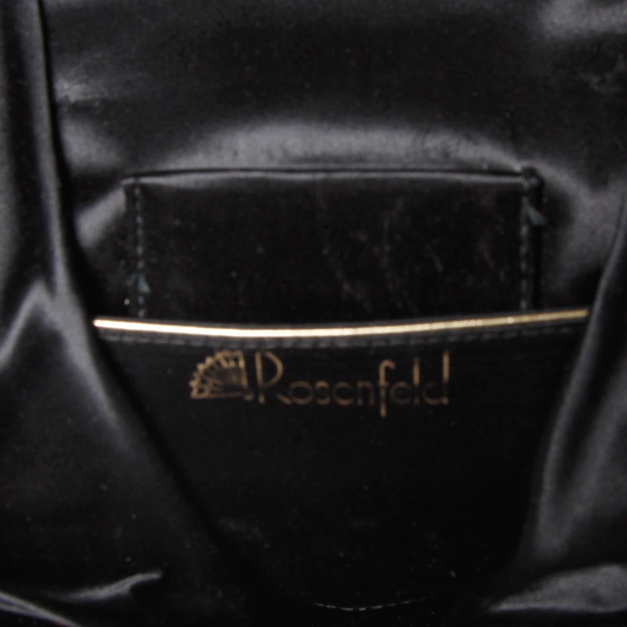 Rosenfeld Vintage 1960s Black Silk Velvet Hand Bag with Cherubs For Sale 2