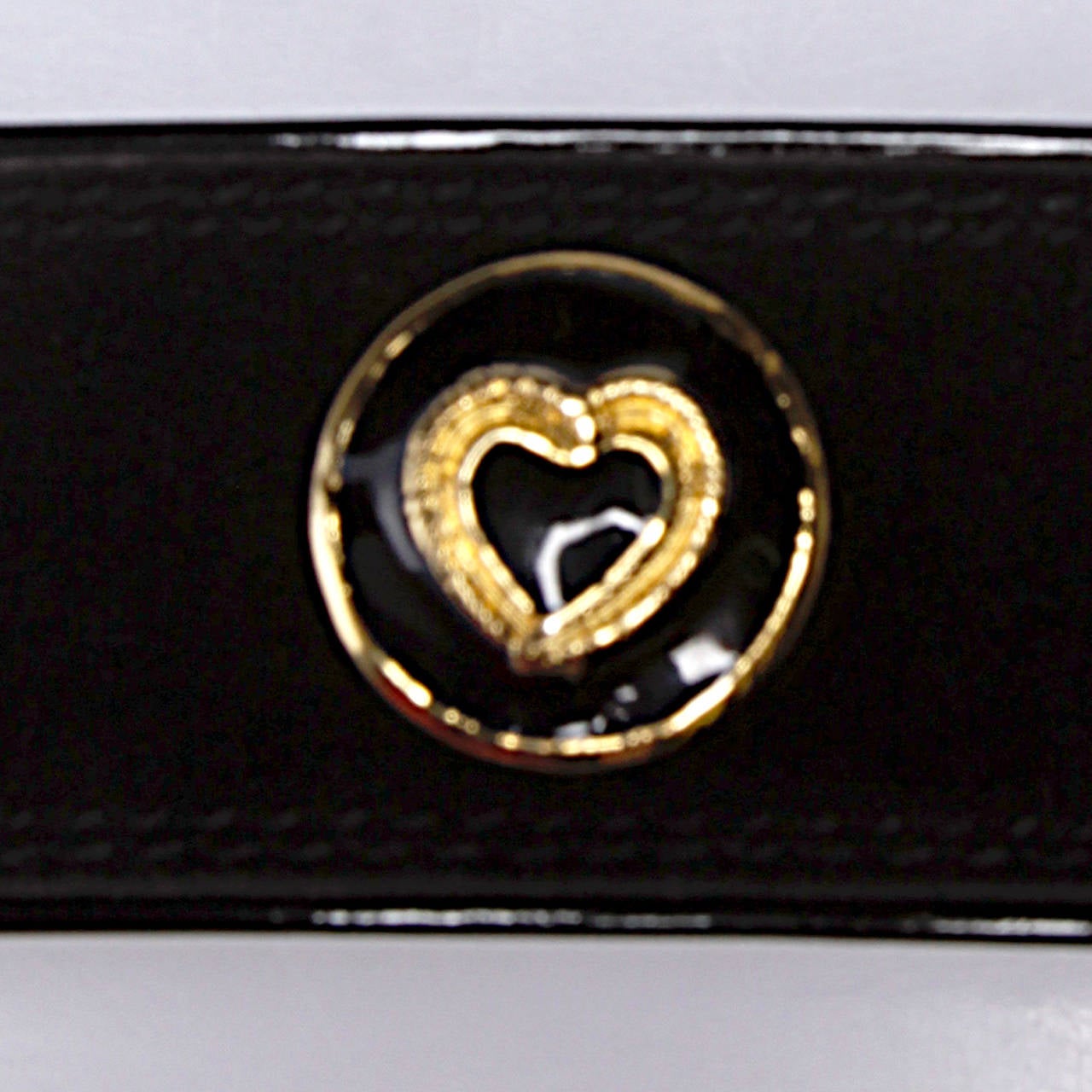 Escada Vintage Black Leather Heart Belt In Excellent Condition For Sale In Sparks, NV