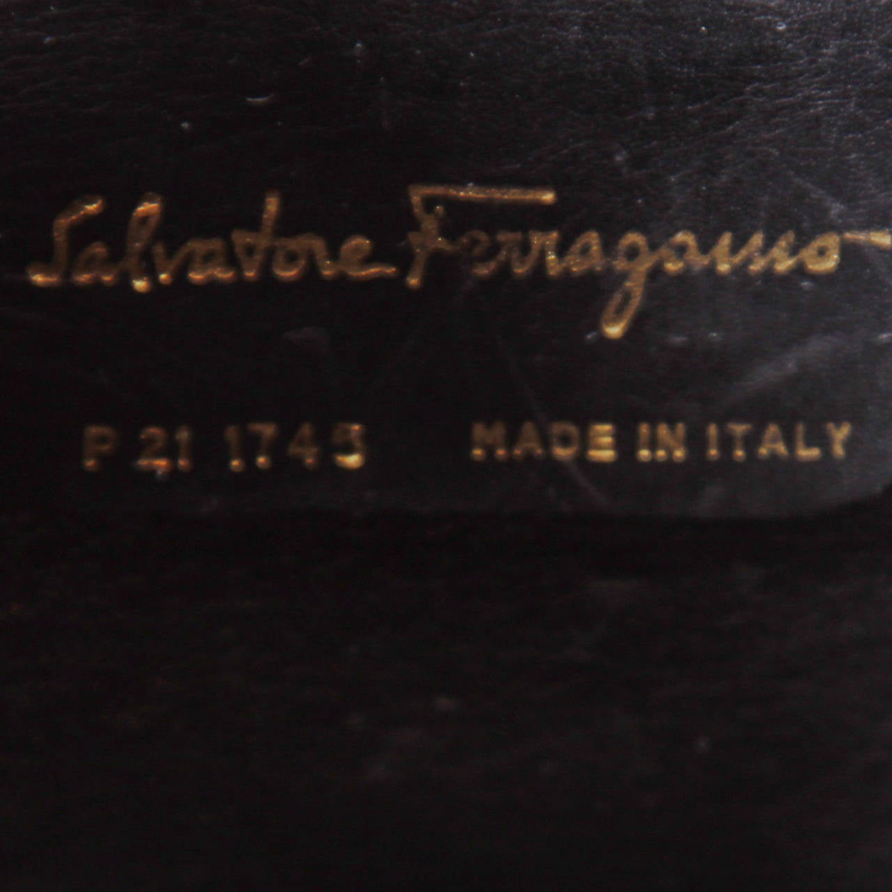 Salvatore Ferragamo Vintage Black Leather Gold Studded Bag or Purse 3
