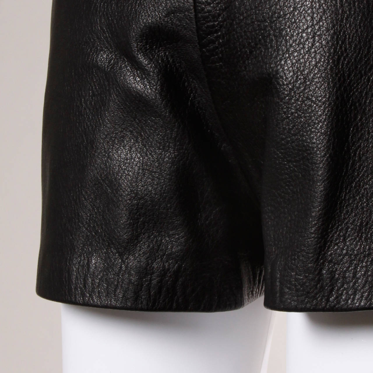 Moschino Vintage Black Leather High Waisted Shorts In Excellent Condition In Sparks, NV