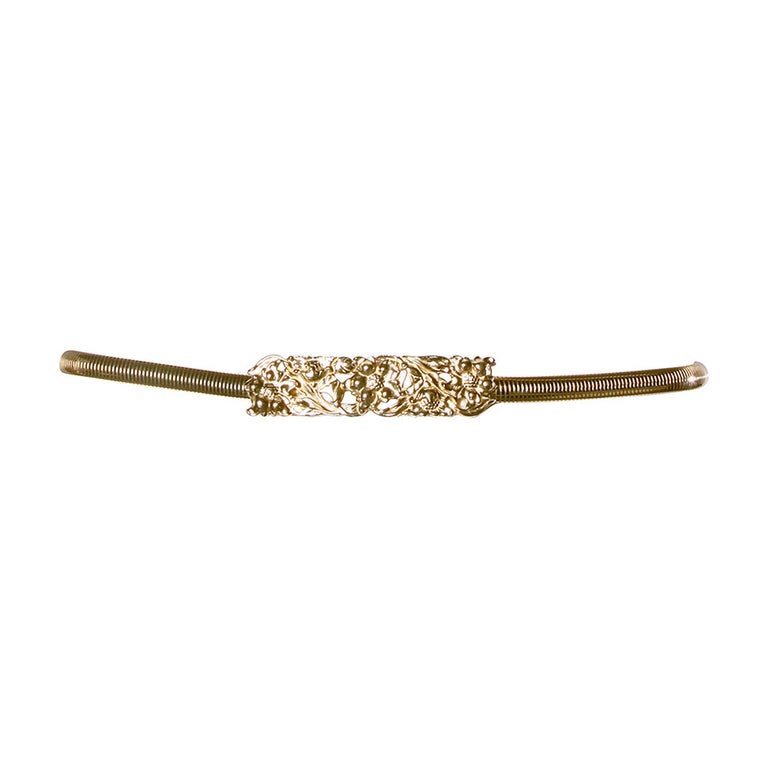 Accessocraft Vintage 1970s Gold Snake Chain Stretch Belt at  display picture 1