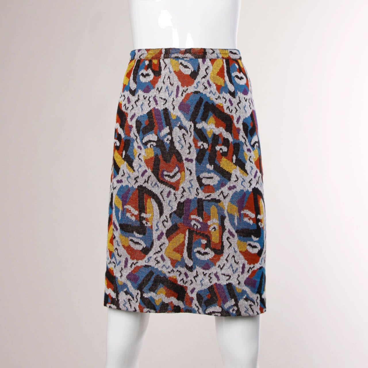 Missoni Vintage Knit Novelty Faces Top + Skirt 2-Piece Ensemble 1