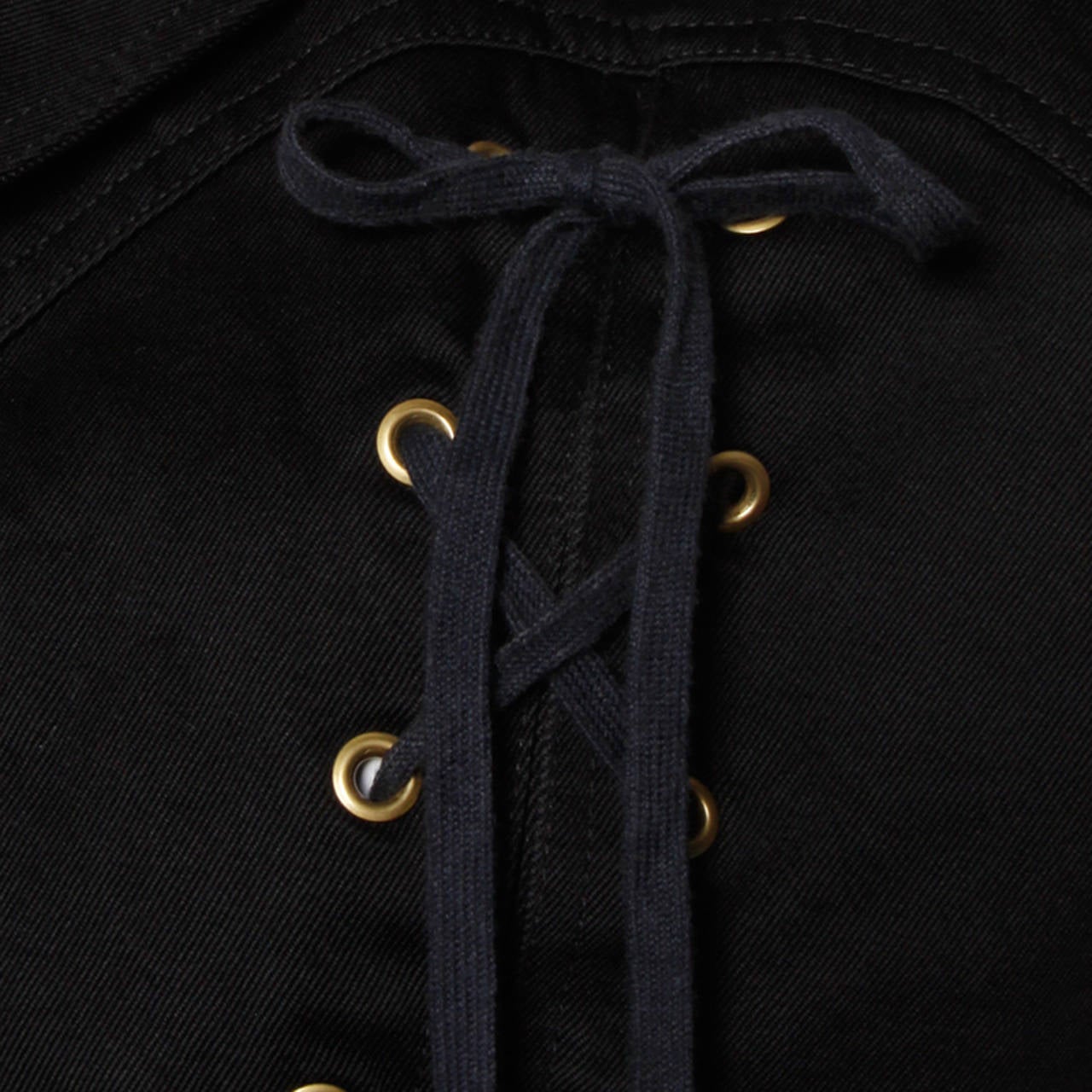 Patrick Kelly Vintage Black Lace Up Grommet Jacket