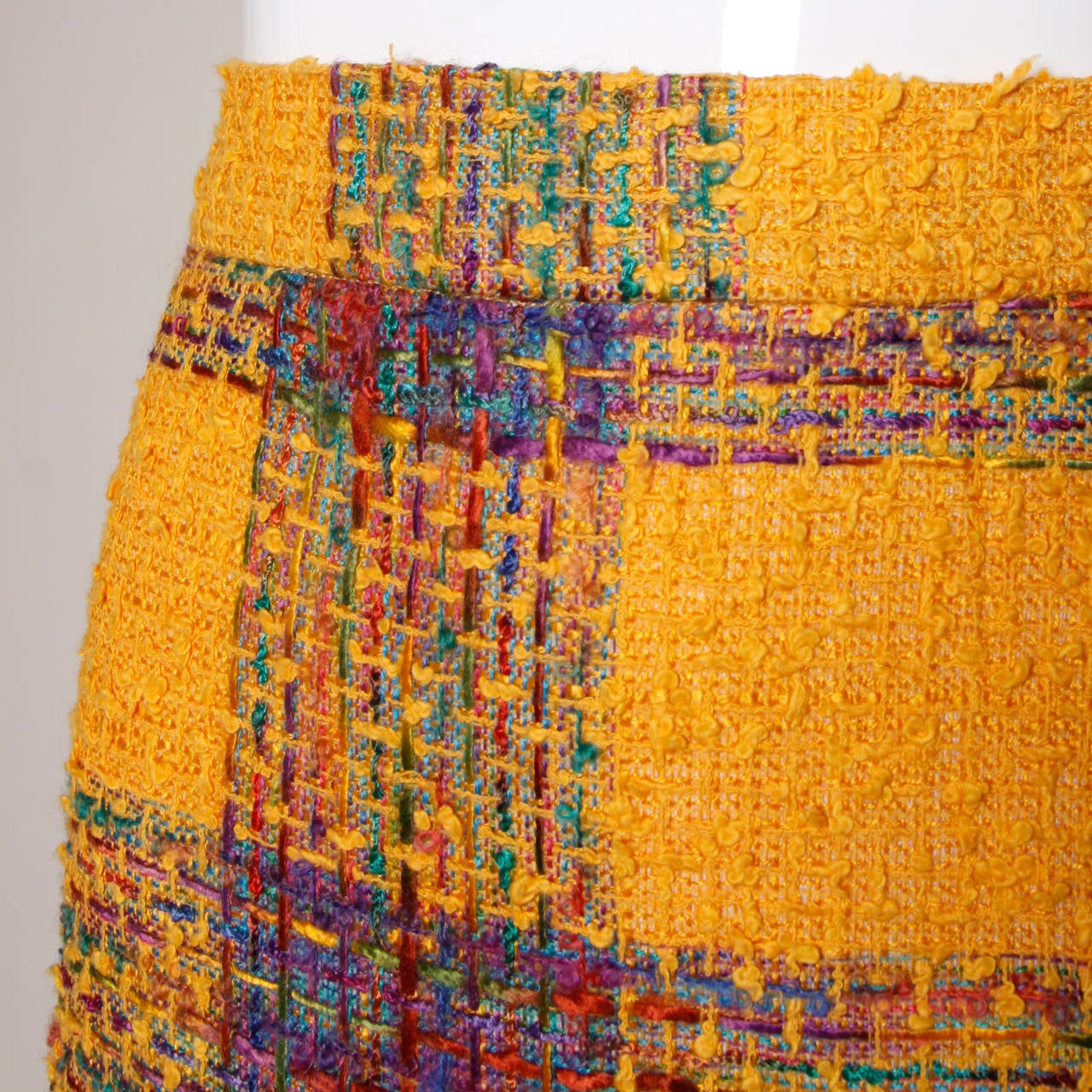 Brown Valentino Vintage Rainbow Plaid Skirt