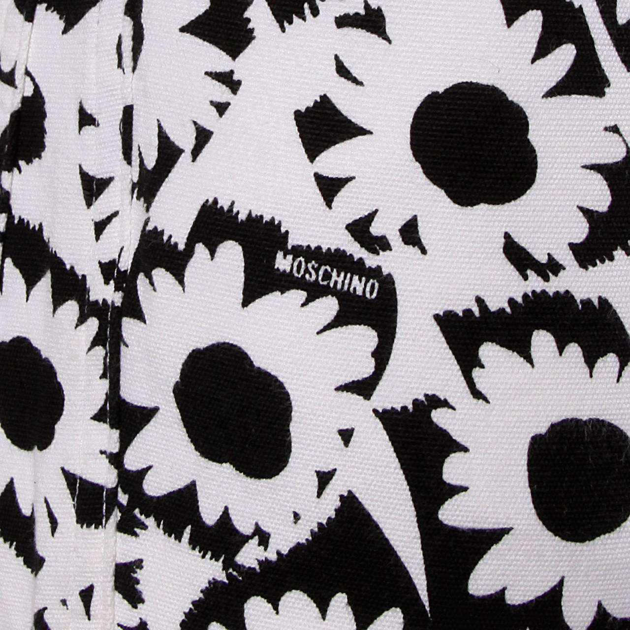Moschino Vintage Black + White Daisy Print Denim Jeans 1