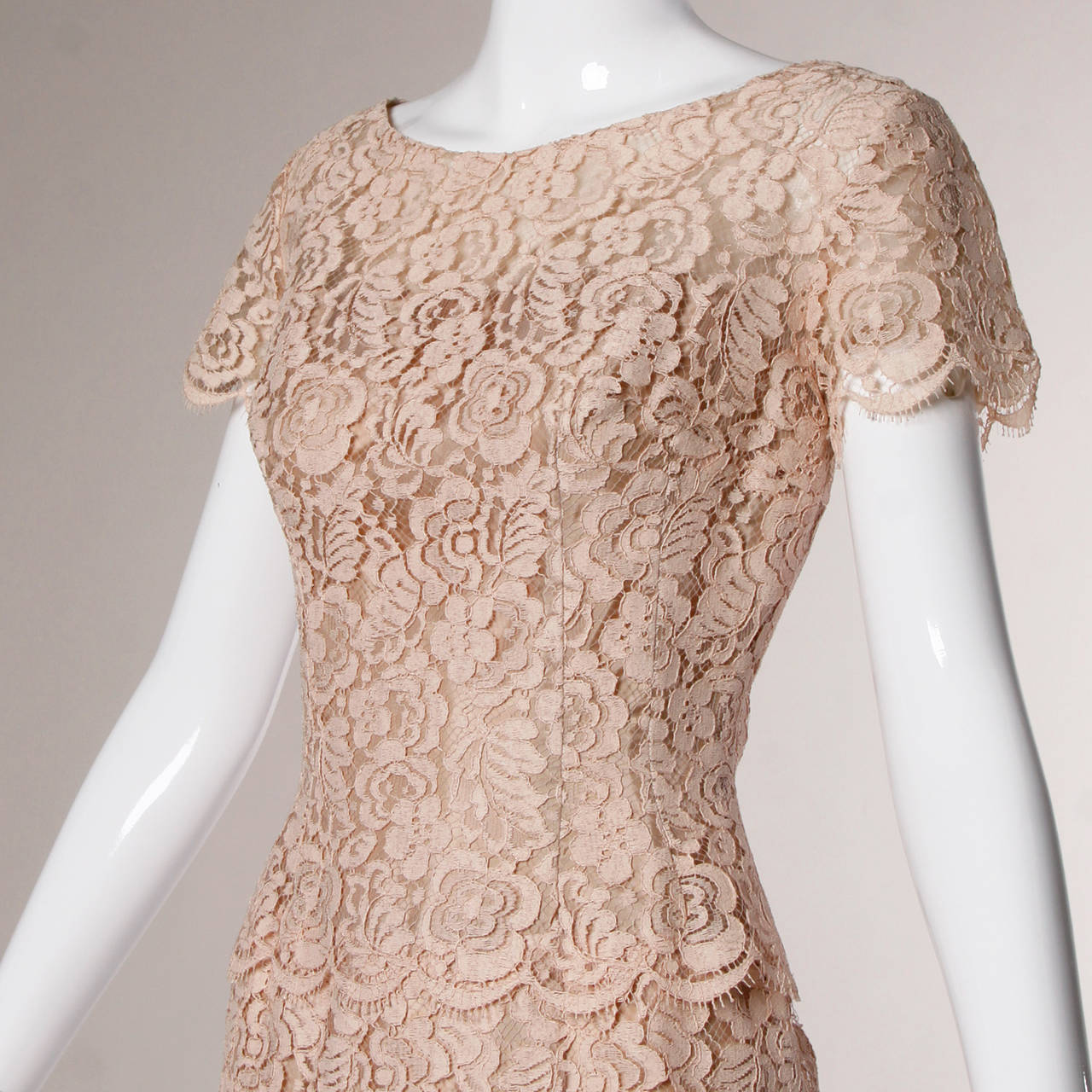 1970s Lilli Diamond Gothic Black Lace Maxi Dress