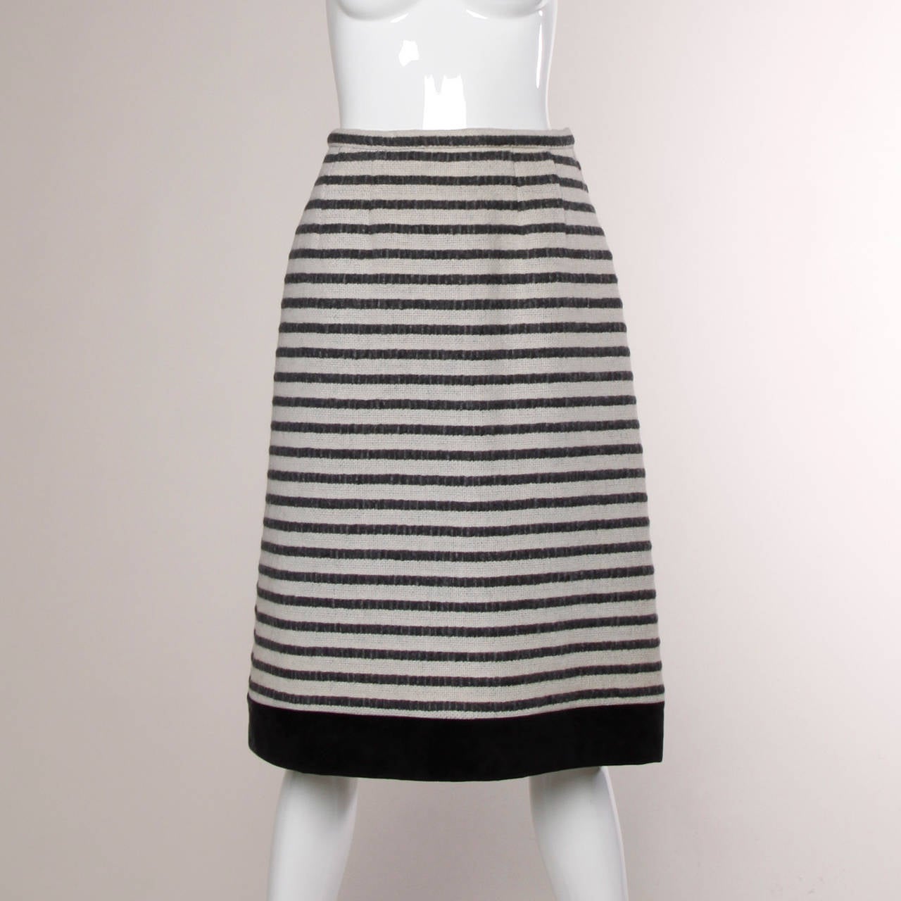 1960s B.H. Wragge Vintage Striped Mod Wool + Silk Skirt Suit 3
