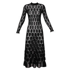 Holocaust Survivor Mady Gerrard Vintage Black Hand Crochet Dress