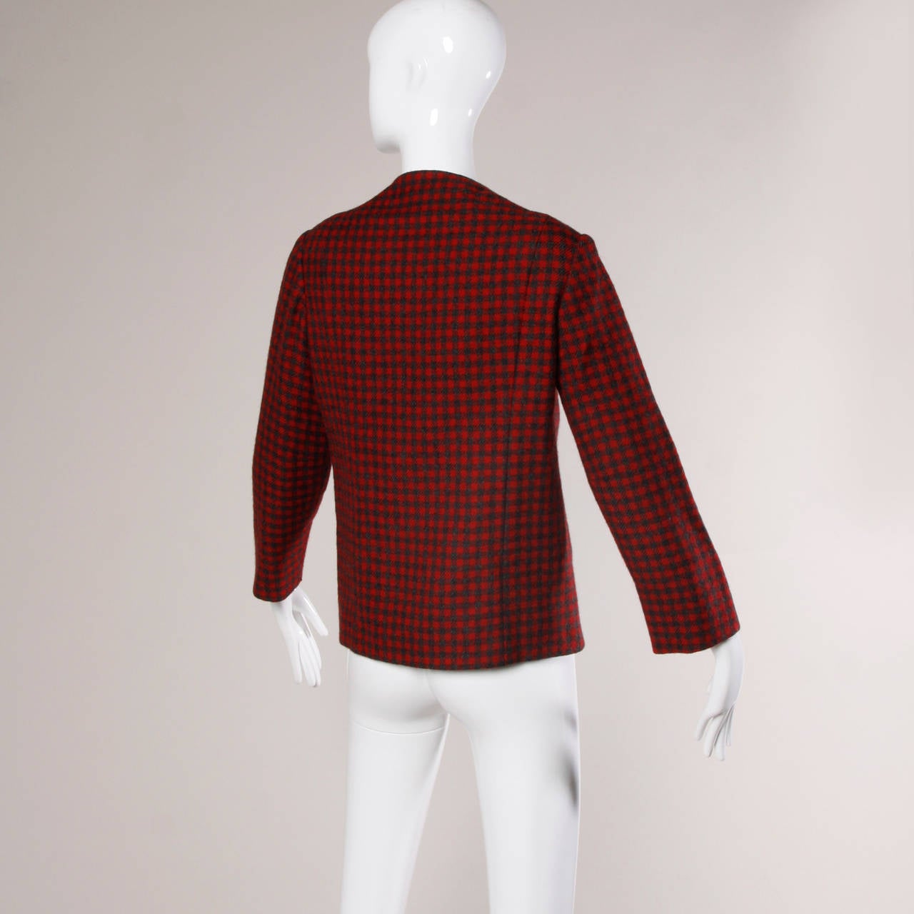 Vintage 1960's Pauline Trigere Houndstooth Jacket For Sale 1