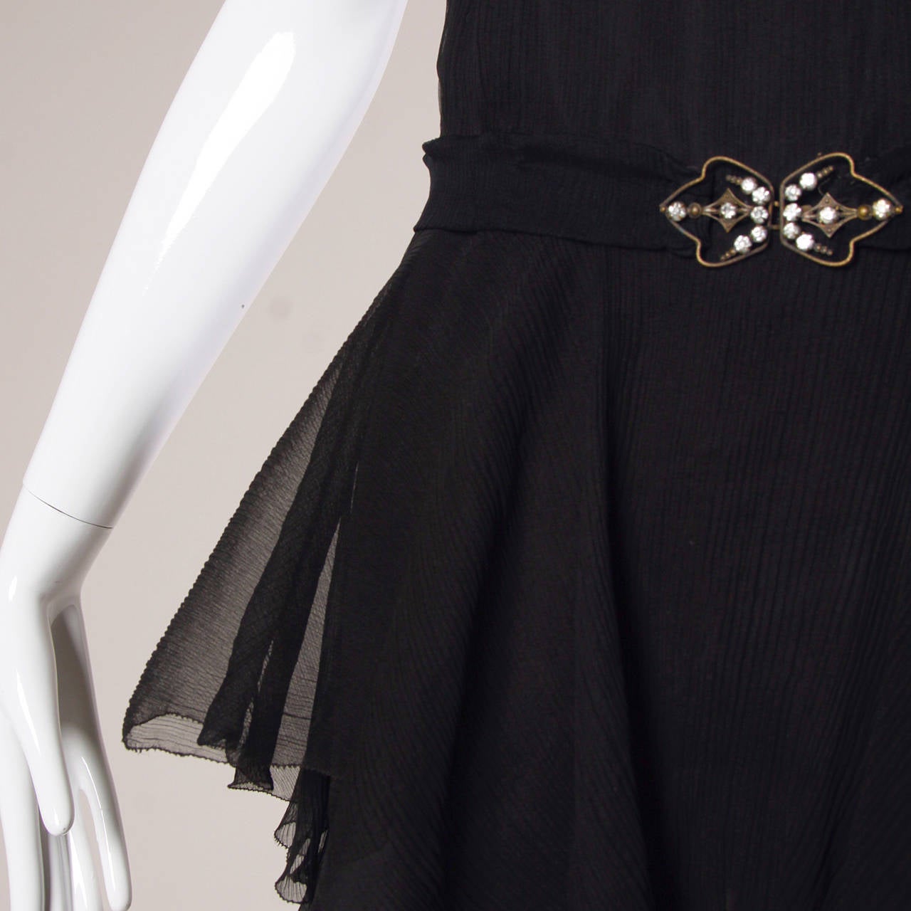 black chiffon belt