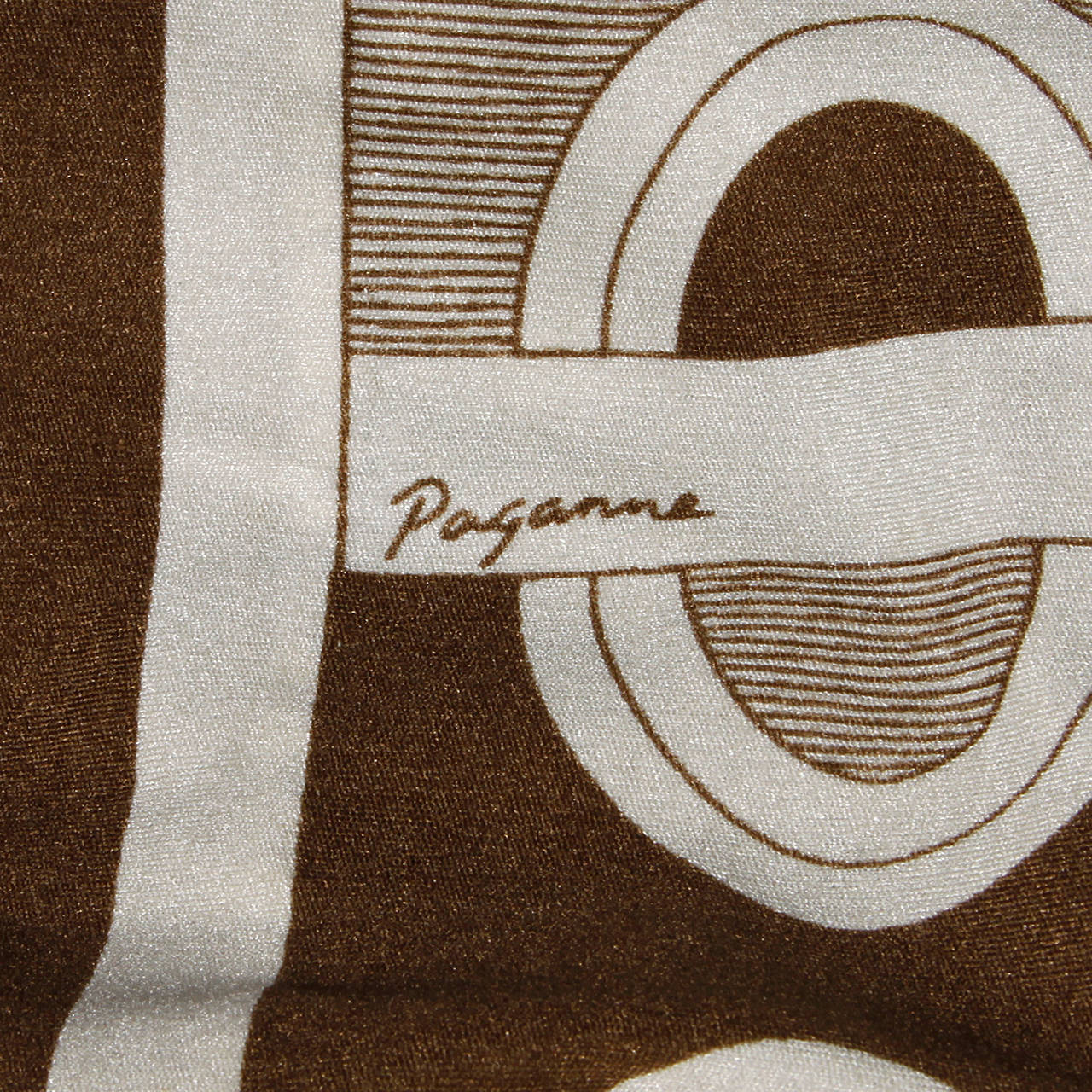 1960s Signed Paganne Vintage Brown Op Art Geometric Print Dress 1