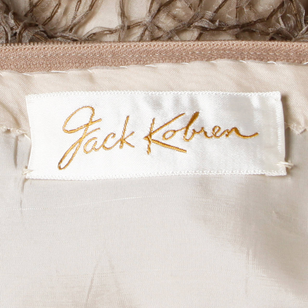 Jack Kobren Couture Vintage 1960s Silk + Mohair Dress with Mink Fur Trim 4