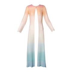 Louis Feraud - Kimono ou maxi manteau vintage en soie ombrée