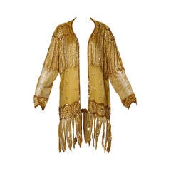 1920er Jahre-inspiriert Vintage Art Deco Gold Pailletten Kimono Jacke oder Opernmantel