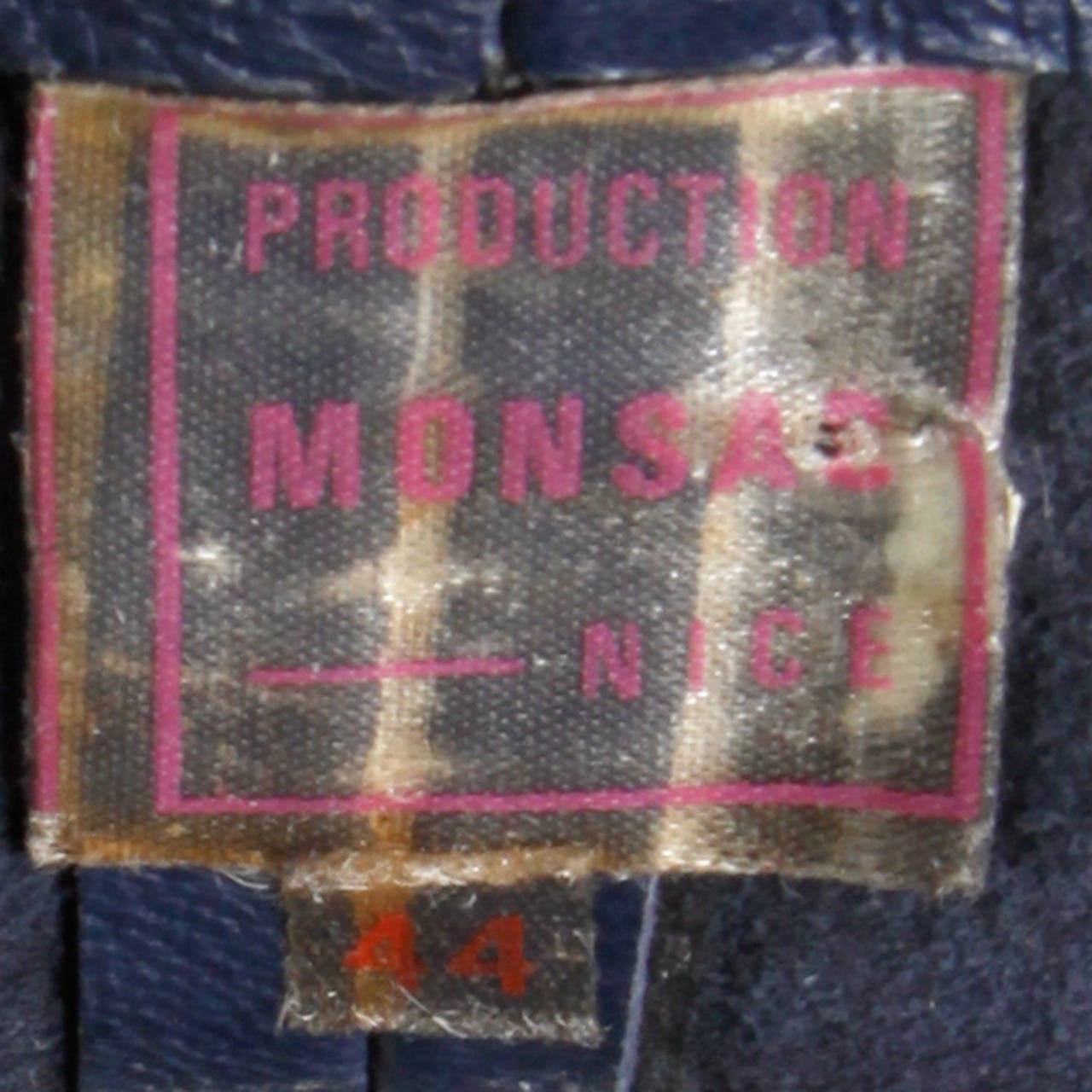 Monsac 1960s Vintage Navy Leather Shift Dress 3