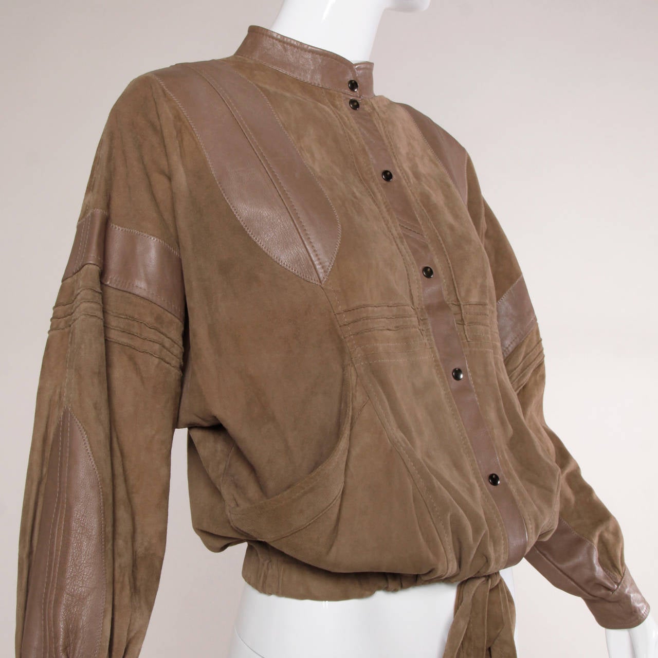 Valentino Vintage Brown Buttery Leather Bomber Jacket 1