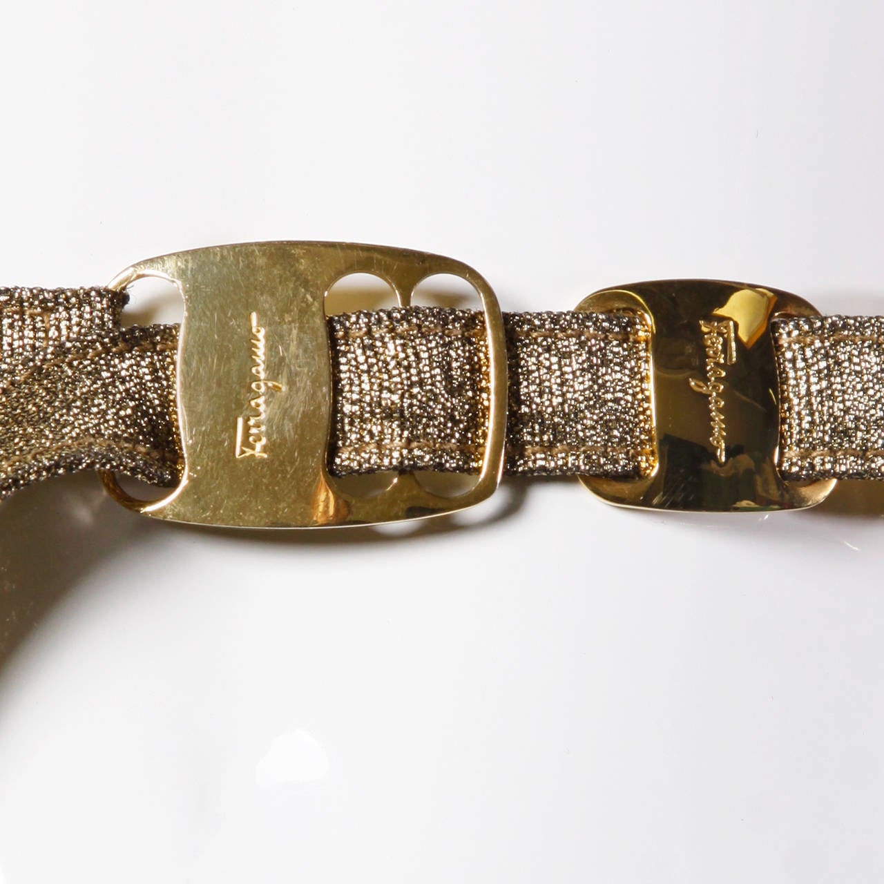 Women's Salvatore Ferragamo Vintage Metallic Gold Belt