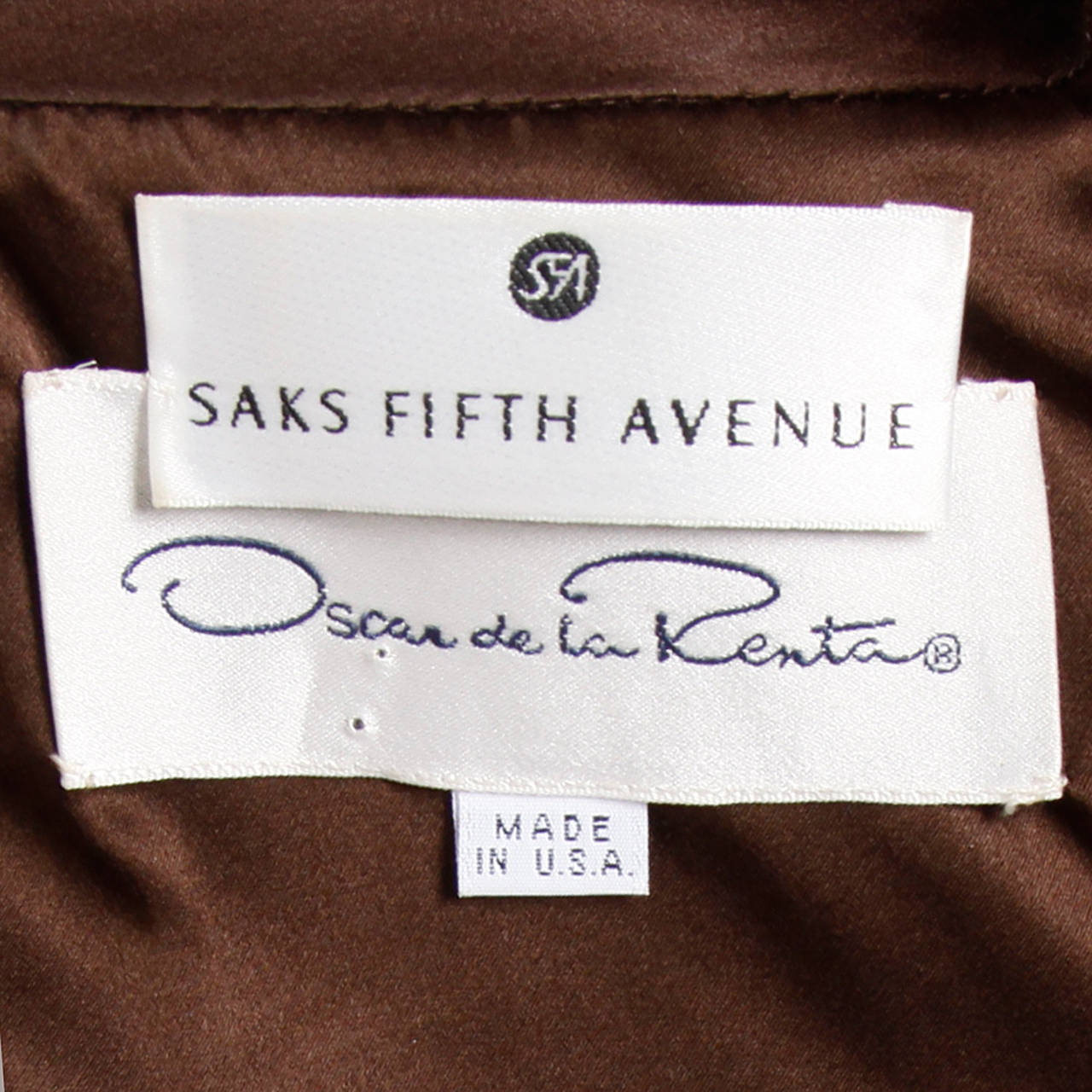 Black Oscar de la Renta Brown Silk Sequin Jacket or Top For Sale