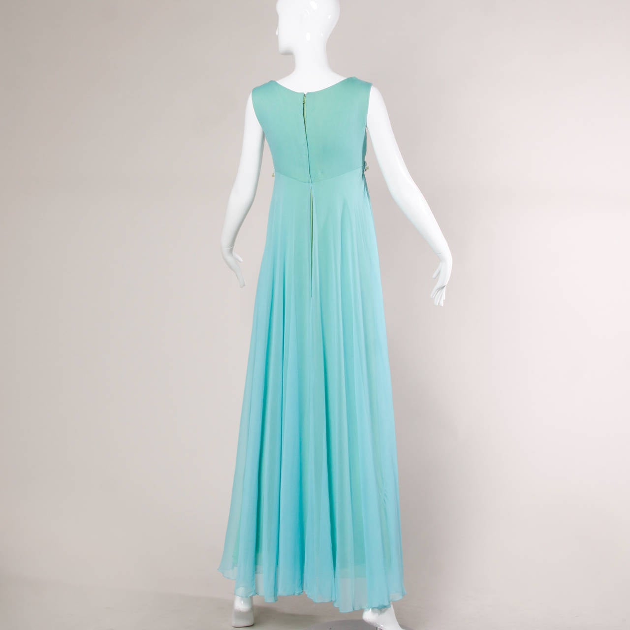 1971 Unworn Beaded Color Block Gown with Original Tags Attached 1