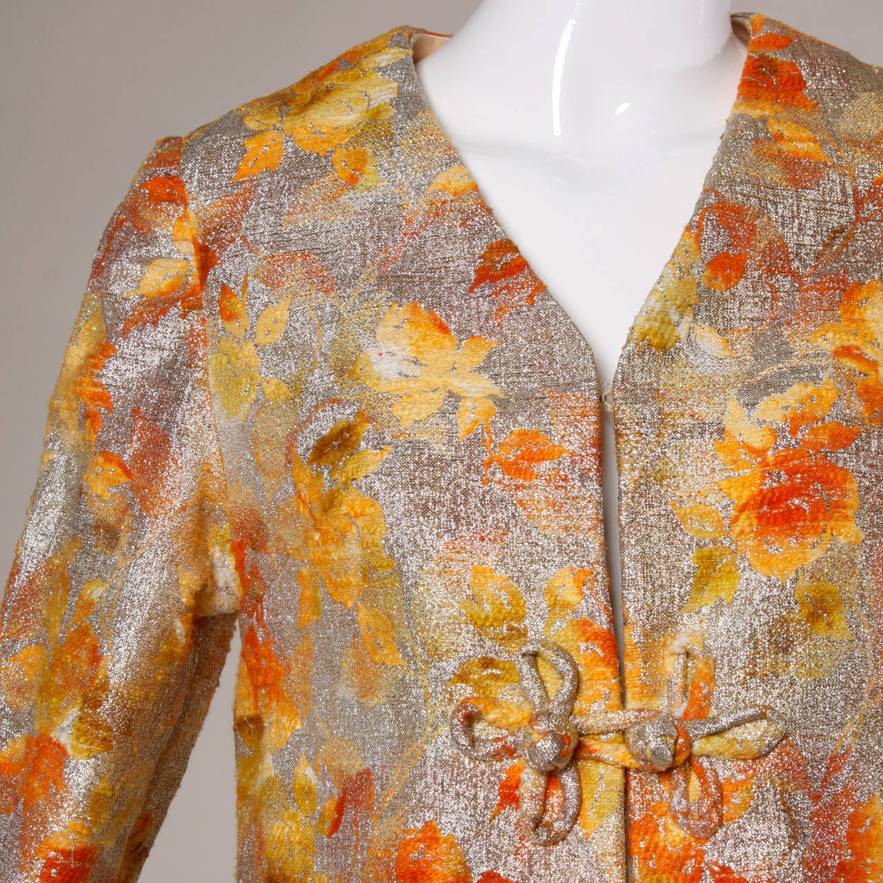 1960s Vintage Metallic Brocade Ombre Coat