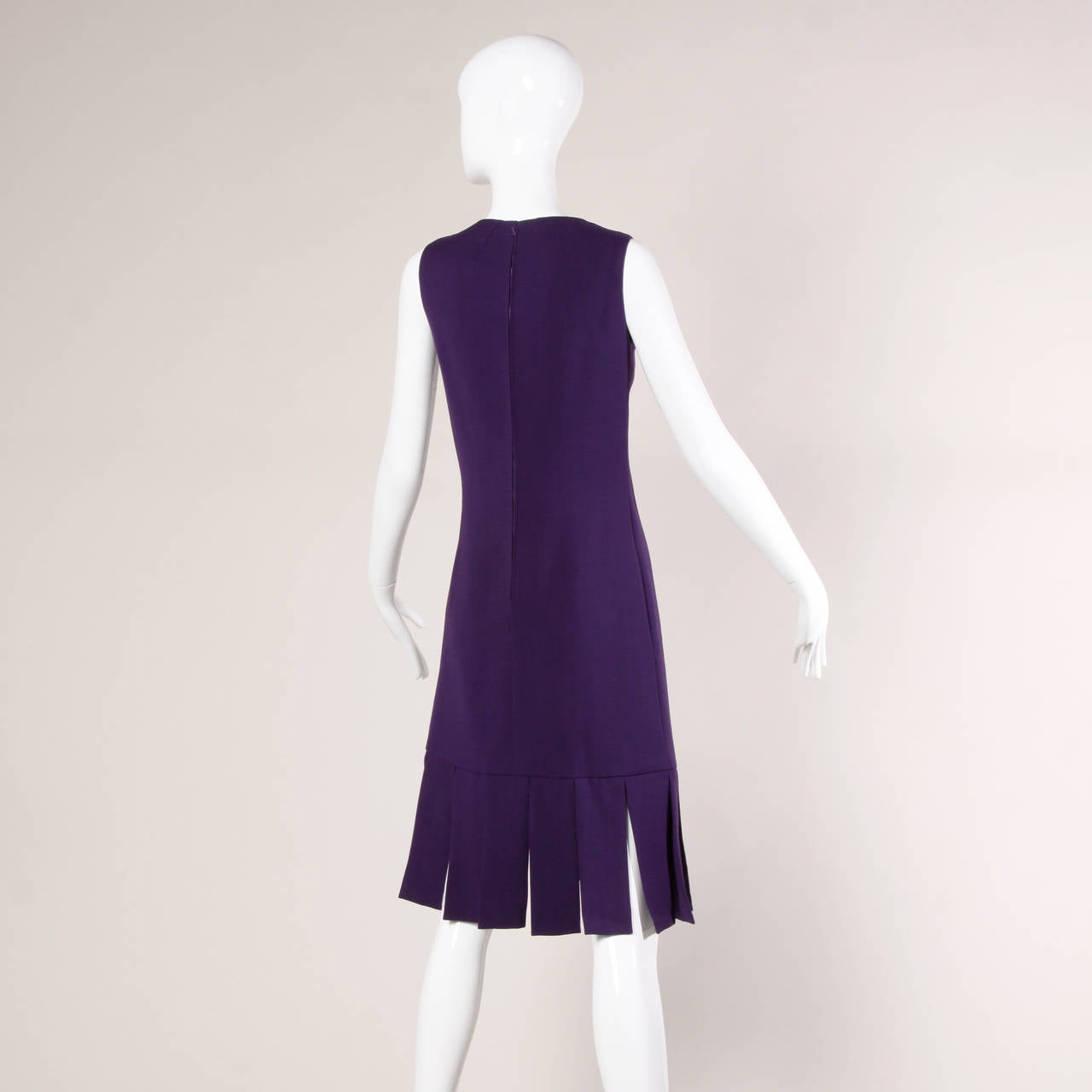 Women's Couture 1960s Vintage Wool + Silk Carwash Dress