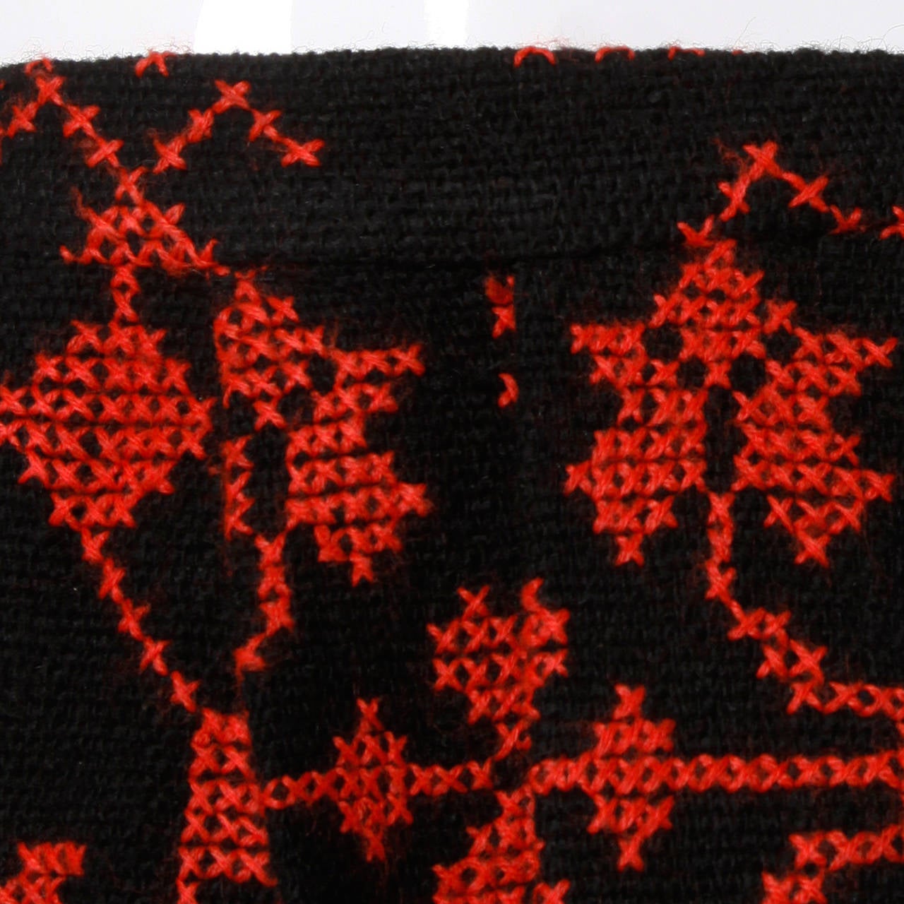 Vintage Hand Embroidered Cross Stitch Maxi Skirt at 1stDibs