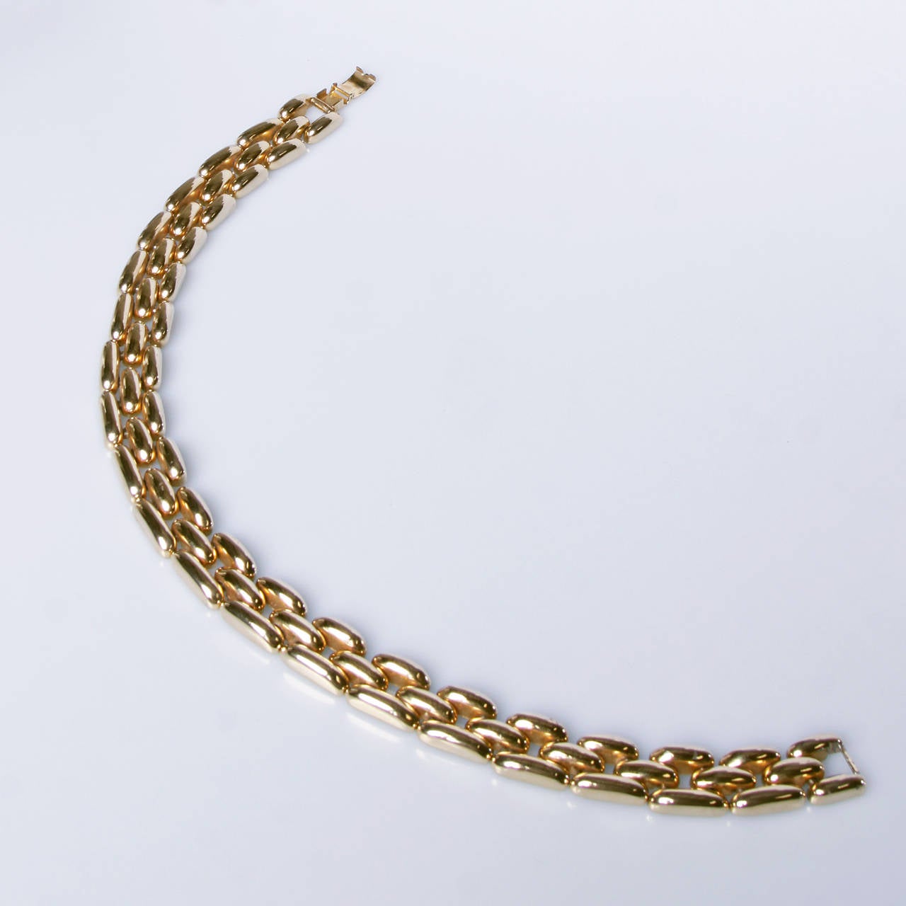 Signed Les Bernard Vintage Chunky Link Chain Necklace 1