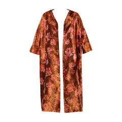 1960s Vintage Japanese Silk Kimono Coat or Robe