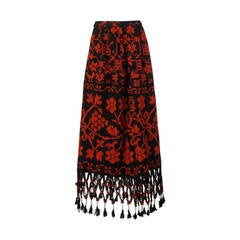 Vintage Hand Embroidered Cross Stitch Maxi Skirt