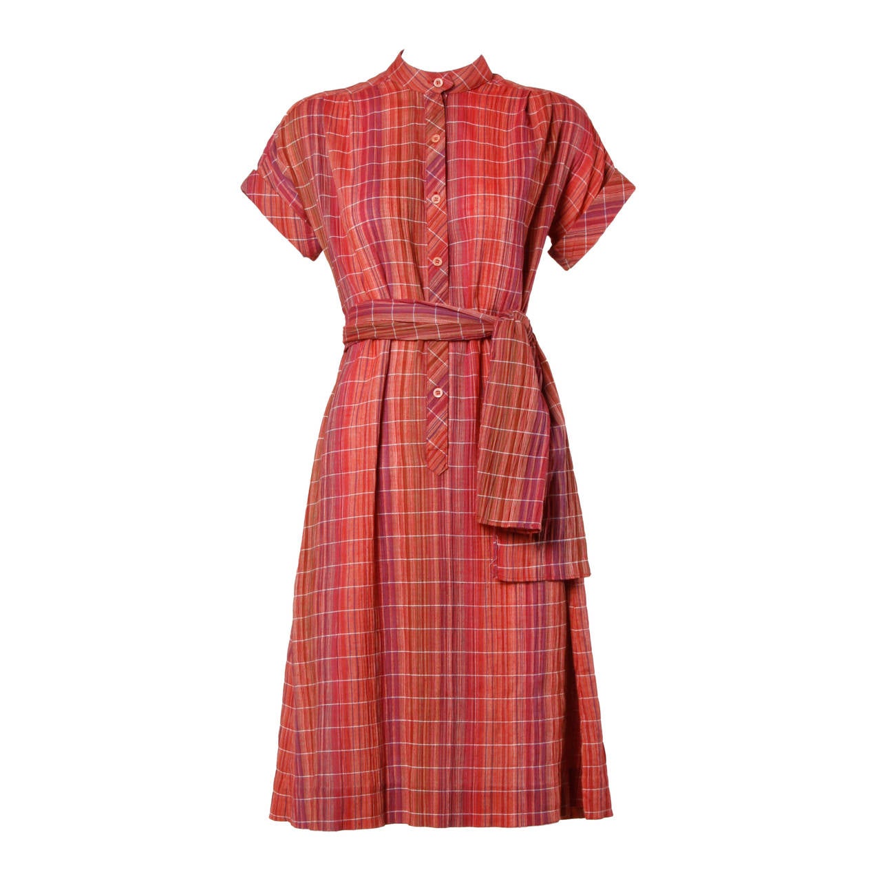 Pierre Balmain Vintage Plaid Dress + Matching Sash