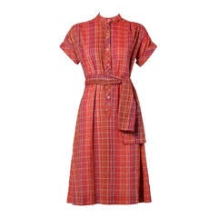 Pierre Balmain Vintage Plaid Dress + Matching Sash