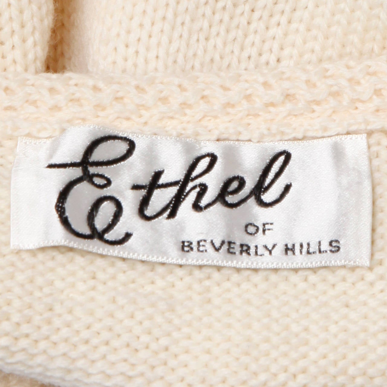 Ethel Beverly Hills 1960s Vintage Wool Cardigan Sweater with Metallic Gold Trim 1