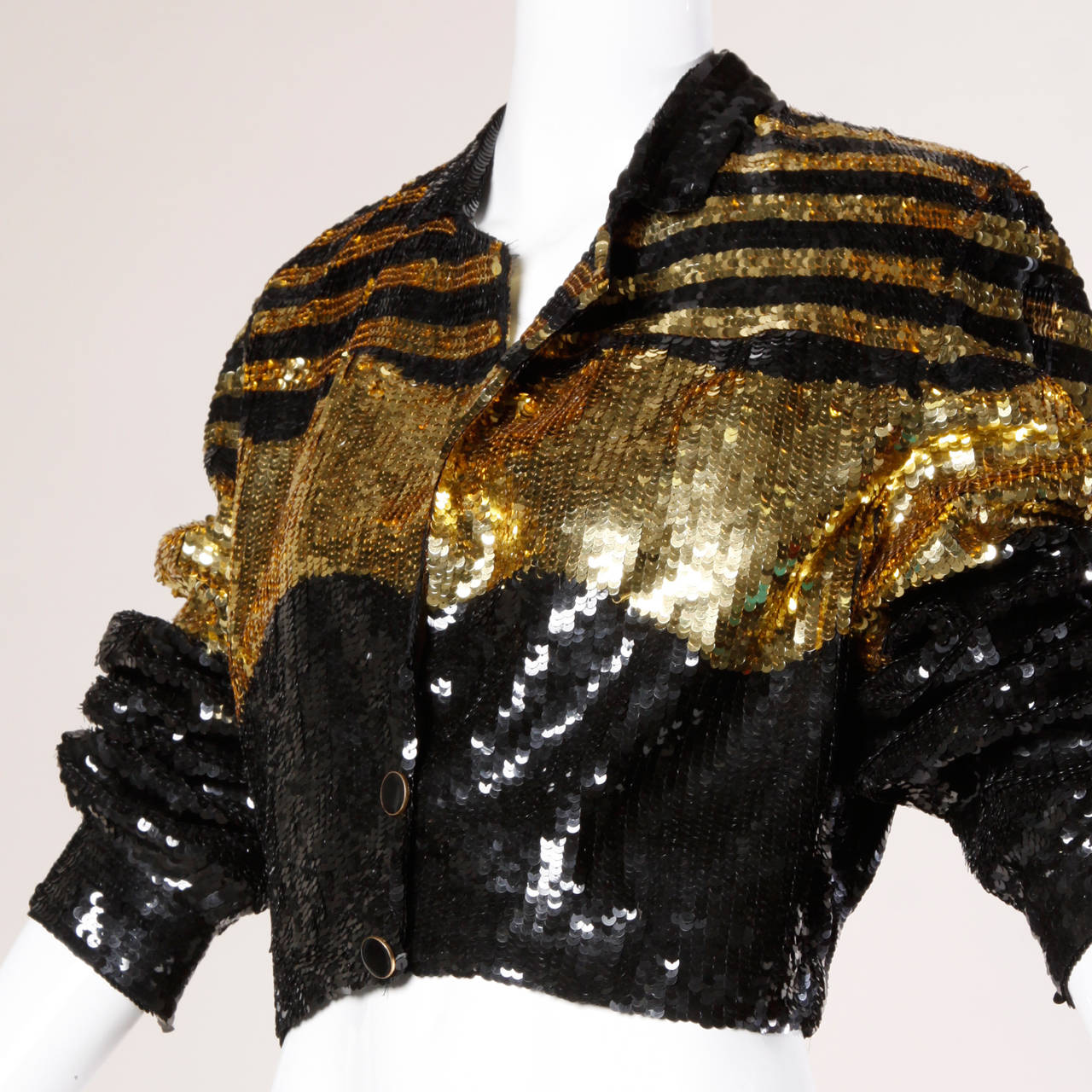 gold and black sequin jacket