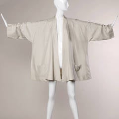 Stunning Salvatore Ferragamo Vintage Silk Kimono Jacket or Swing Coat