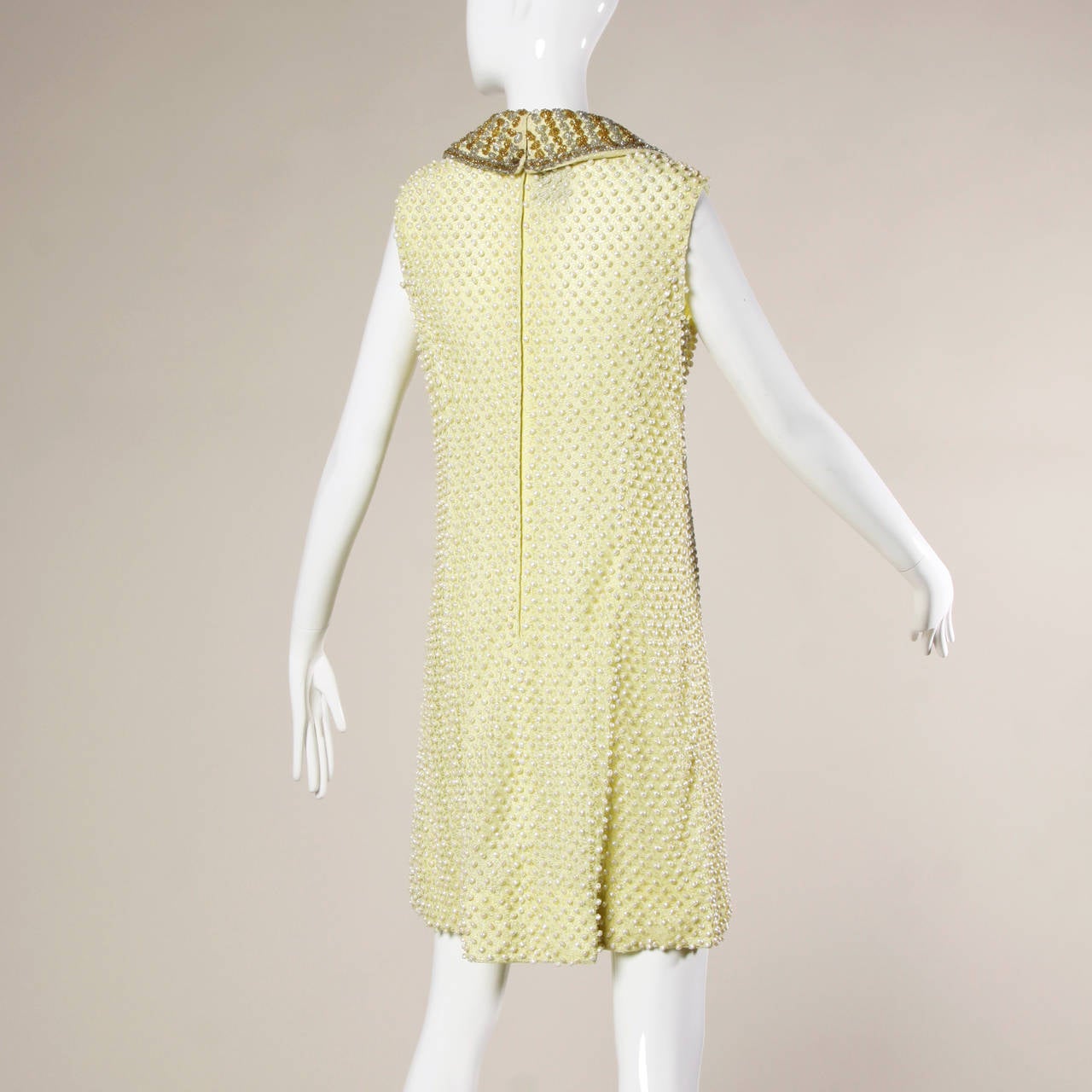 Women's Heavily Beaded Vintage Lace Dress, 1960s 