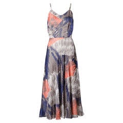 Vintage Sheer Printed Silk Chiffon Dress