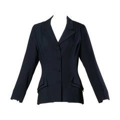 Vintage Norma Kamali Navy Blue Blazer Jacket