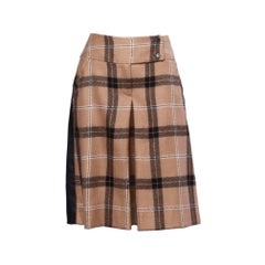 Dolce + Gabbana Black Buttery Leather + Wool Plaid Culottes Shorts/ Pants