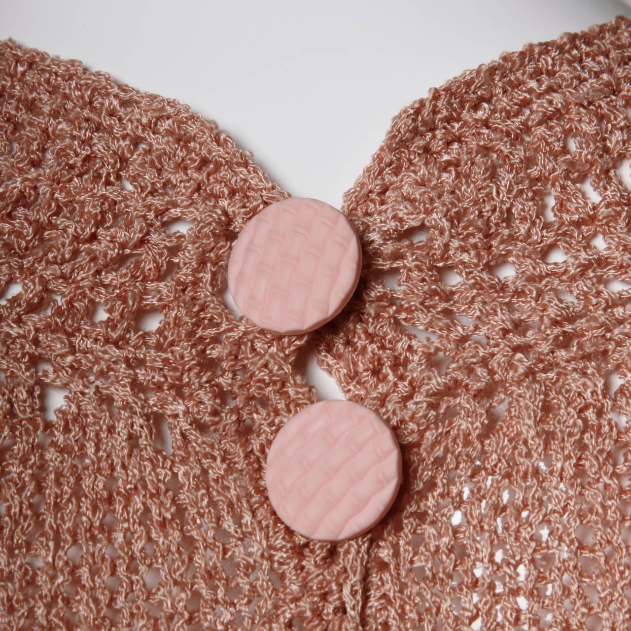 1970s Vintage Hand-Knit Dress with Billowy Sleeves 2