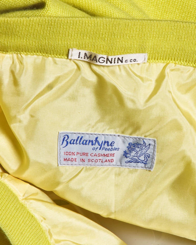 Yellow Unworn Vintage 1960s 60s I. Magnin 100% Cashmere Pencil Skirt with Tags