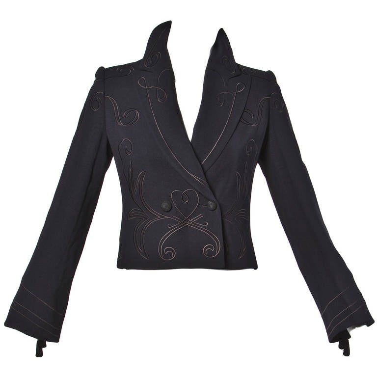 Moschino "Cruise me Baby" Vintage Black Tassels + Heart Matador Jacket