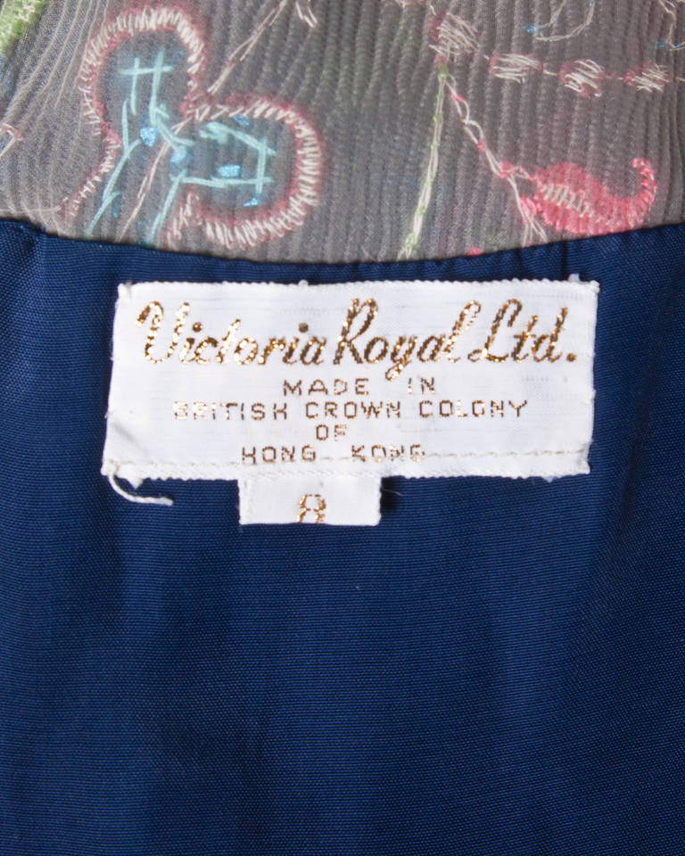 Women's Victoria Royal Ltd Vintage 1960s 60s Silk Sequin Embroidered Dress