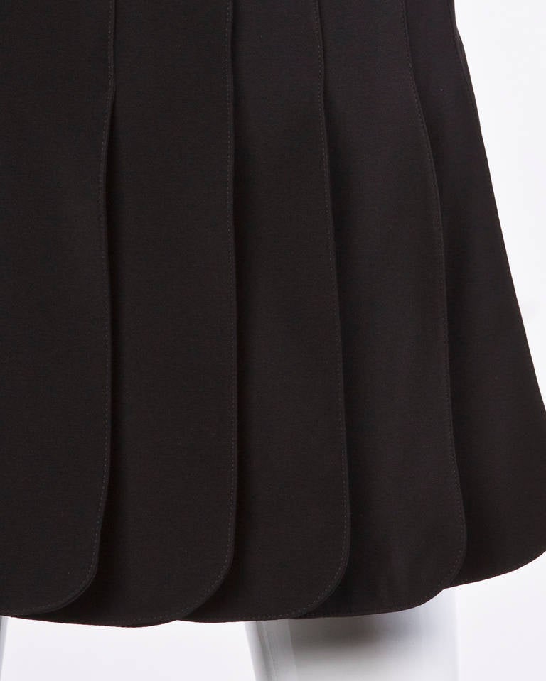 Claude Montana Vintage Black Avant Garde CarWash Pleated "Petal" Skirt