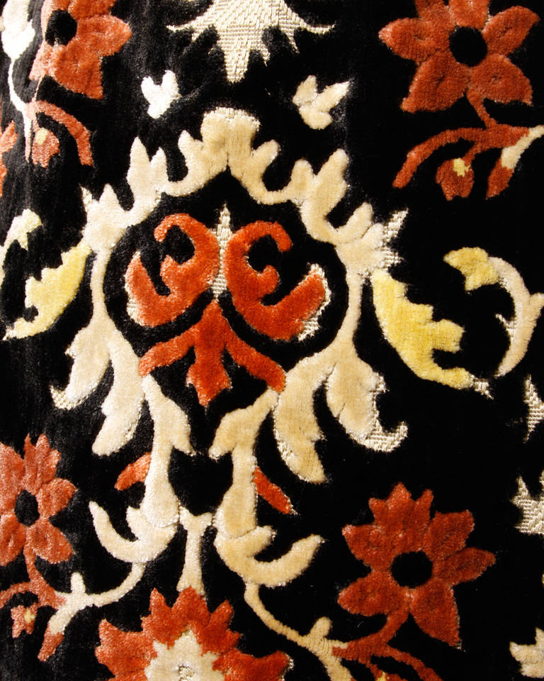 Vintage 1960s 60s Floral Velvet Tapestry Cocktail Dress In Excellent Condition In Sparks, NV