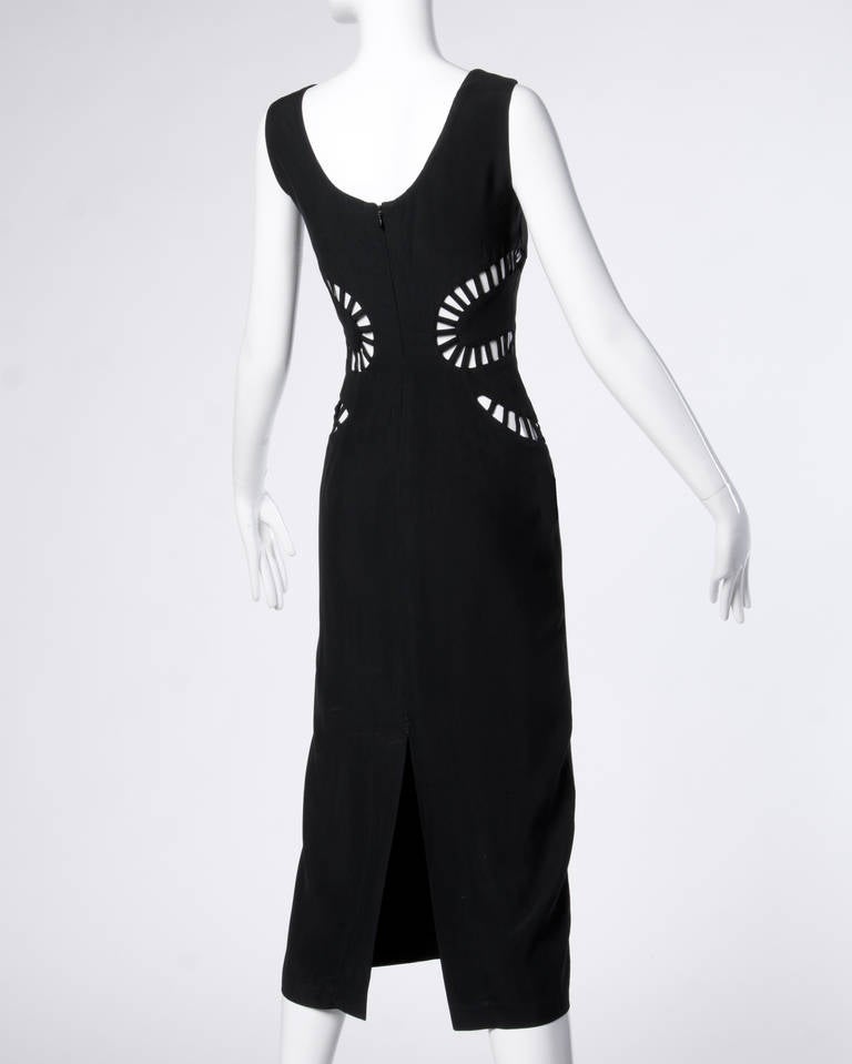Women's Sophie Sitbon Vintage 1990s 90s Black Dress with Cut Out Snake