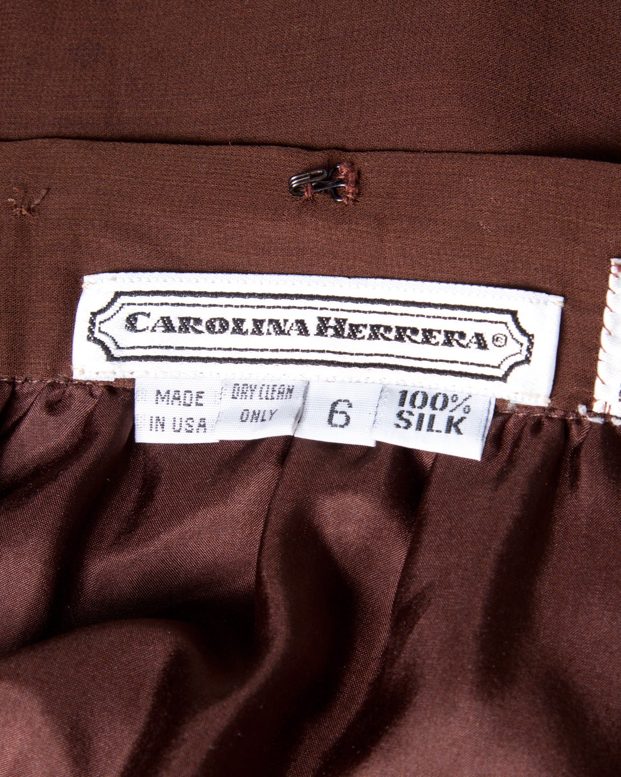 Carolina Herrera Vintage Brown Silk Chiffon Wide Leg Shorts/ Skirt 2