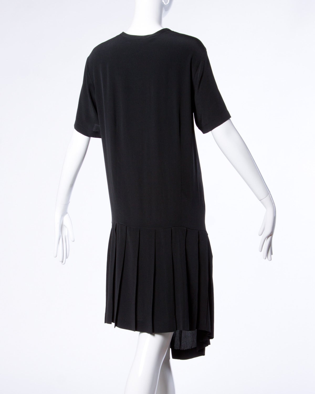 Comme des Garcons Vintage Black Silk Asymmetric Avant Garde Midi Dress 2