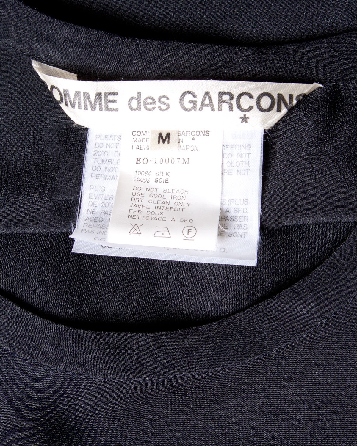 Comme des Garcons Vintage Black Silk Asymmetric Avant Garde Midi Dress 3